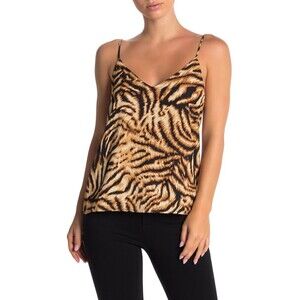 Socialite Women'V-Neck spaghetti straps Camisole tiger print made in USA size XS
